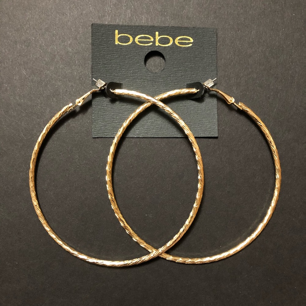 Textured Hoop Earrings in Gold